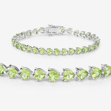 Load image into Gallery viewer, 13.64 Carat Genuine Peridot .925 Sterling Silver Bracelet
