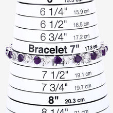 Load image into Gallery viewer, 6.59 Carat Genuine Amethyst and White Diamond .925 Sterling Silver Bracelet
