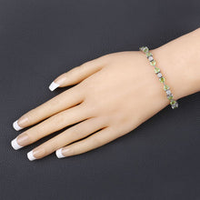 Load image into Gallery viewer, 9.78 Carat Genuine Peridot and White Diamond .925 Sterling Silver Bracelet
