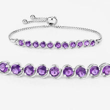 Load image into Gallery viewer, 2.64 Carat Genuine Amethyst .925 Sterling Silver Bracelet
