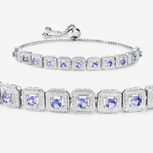 Load image into Gallery viewer, 1.10 Carat Genuine Tanzanite .925 Sterling Silver Bracelet

