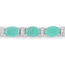 Load image into Gallery viewer, 4.98 Carat Genuine Emerald and White Topaz .925 Sterling Silver Bracelet
