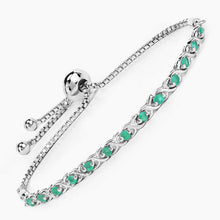 Load image into Gallery viewer, 0.72 Carat Genuine Emerald .925 Sterling Silver Bracelet
