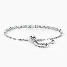 Load image into Gallery viewer, 0.72 Carat Genuine Emerald .925 Sterling Silver Bracelet
