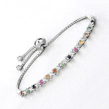 Load image into Gallery viewer, 0.88 Carat Genuine Multi Sapphire .925 Sterling Silver Bracelet
