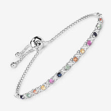 Load image into Gallery viewer, 0.88 Carat Genuine Multi Sapphire .925 Sterling Silver Bracelet
