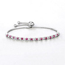 Load image into Gallery viewer, 0.88 Carat Genuine Ruby .925 Sterling Silver Bracelet
