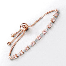 Load image into Gallery viewer, 1.38 Carat Genuine Morganite and White Diamond .925 Sterling Silver Bracelet
