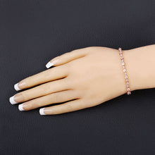 Load image into Gallery viewer, 1.38 Carat Genuine Morganite and White Diamond .925 Sterling Silver Bracelet
