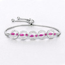 Load image into Gallery viewer, 1.65 Carat Genuine Ruby and White Diamond .925 Sterling Silver Bracelet
