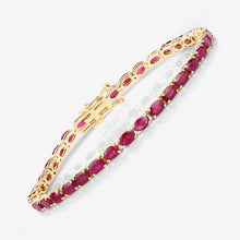 Load image into Gallery viewer, 9.18 Carat Genuine Ruby 10K Yellow Gold Bracelet
