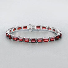 Load image into Gallery viewer, 27.60 Carat Genuine Garnet .925 Sterling Silver Bracelet
