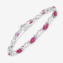 Load image into Gallery viewer, 5.00 Carat Genuine Ruby 10K White Gold Bracelet
