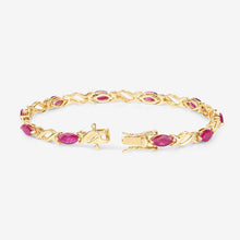 Load image into Gallery viewer, 5.00 Carat Genuine Ruby 10K Yellow Gold Bracelet
