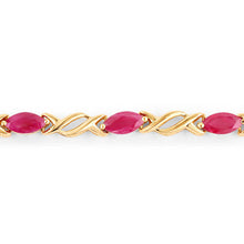 Load image into Gallery viewer, 5.00 Carat Genuine Ruby 10K Yellow Gold Bracelet
