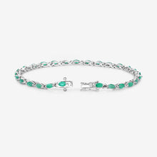 Load image into Gallery viewer, 3.24 Carat Genuine Zambian Emerald .925 Sterling Silver Bracelet
