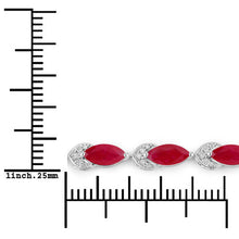Load image into Gallery viewer, 6.79 Carat Genuine Ruby and White Diamond 14K White Gold Bracelet
