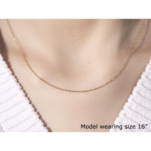 Load image into Gallery viewer, 14k Yellow Gold Faceted Cable Link Chain 1.3mm
