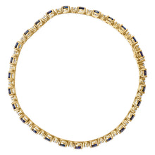 Load image into Gallery viewer, 18K Yellow Gold 3/4 Cttw Diamond and 5 1/3 Cttw Oval Blue Sapphire Alternating Link Bracelet (G-H Color, VS1-VS2 Clarity)  - 7.25" Inches
