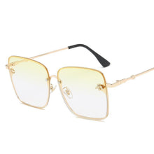 Load image into Gallery viewer, Luxury Square  Modern  WIth  Metal Luxury Bee Sunglasses For  Women and Ladies With  Retro Brand designer Metal Frame Oversized Style And Grandient Glasses
