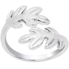 Load image into Gallery viewer, Rhodium Plated Budding Leaves Toe Ring

