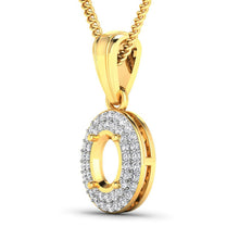 Load image into Gallery viewer, 0.17 Carat Genuine White Diamond 14K Yellow Gold Semi Mount Pendant - holds 7x5mm Oval Gemstone
