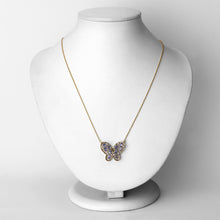 Load image into Gallery viewer, 1.86 Carat Genuine Tanzanite and White Zircon .925 Sterling Silver Necklace

