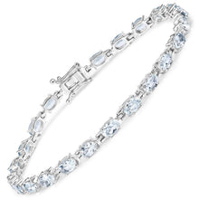 Load image into Gallery viewer, 8.80 Carat Genuine Aquamarine .925 Sterling Silver Bracelet

