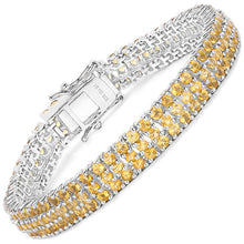Load image into Gallery viewer, 11.12 Carat Genuine Citrine .925 Sterling Silver Bracelet
