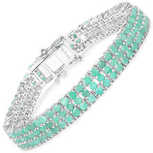Load image into Gallery viewer, 9.41 Carat Genuine Emerald .925 Sterling Silver Bracelet
