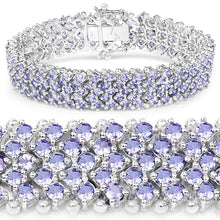 Load image into Gallery viewer, 14.70 Carat Genuine Tanzanite .925 Sterling Silver Bracelet
