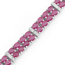 Load image into Gallery viewer, 17.65 Carat Glass Filled Ruby and White Topaz .925 Sterling Silver Bracelet
