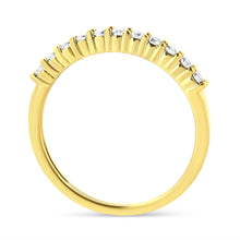 Load image into Gallery viewer, IGI Certified 1/4 Cttw Diamond 10K Yellow Gold Prong Set Fluted Band Style Ring (I-J Color, I2-I3 Clarity) - Size 7
