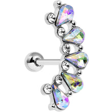Load image into Gallery viewer, 16G 5/16 Aurora Clear Gem Curved Garnish Left Cartilage Earring
