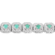 Load image into Gallery viewer, 2.40 Carat Genuine Emerald .925 Sterling Silver Bracelet
