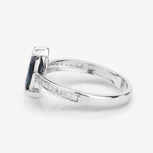 Load image into Gallery viewer, 1.44 Carat Genuine Blue Sapphire and White Diamond 14K White Gold Ring
