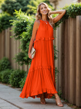 Load image into Gallery viewer, Romantic Ruffled Sleeveless Tiered Maxi Dress with Pockets Elegant &amp; Chic Statement Beautiful Design Dress
