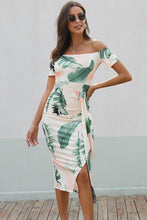 Load image into Gallery viewer, Charming Printed Off-Shoulder Midi Dress with Slit Classy &amp; Feminine Look
