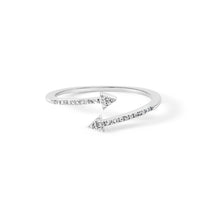 Load image into Gallery viewer, .925 Sterling Silver 1/5 Cttw Diamond Double Arrowhead Open Ring (I-J Color, I2-I3 Clarity) - Ring Size 6
