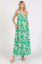 Load image into Gallery viewer, Printed V-Neck Maxi Cami Summer Dress with Pockets – Fluttering, Effortlessly Chic Maxi Dress with Ruched Detail and Convenient Pockets
