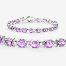 Load image into Gallery viewer, 14.40 Carat Genuine Amethyst .925 Sterling Silver Bracelet
