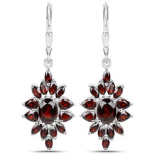 Load image into Gallery viewer, 20.24 Carat Genuine Garnet .925 Sterling Silver 3 Piece Jewelry Set (Ring, Earrings, and Pendant w/ Chain)
