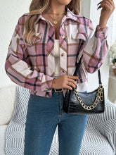Load image into Gallery viewer, Classic Plaid Button Up Long Sleeve Jacket Women Cozy Trendy Everyday Wear Simple Jacket
