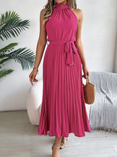 Load image into Gallery viewer, Cute Pink Sleeveless Midi Dress Elegant &amp; Flowy Girls Dress Beautiful Design
