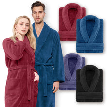 Load image into Gallery viewer, Unisex Extra Warm Coral Fleece Bathrobe Mens and Women Adult Robes for Your Bathroom Bath Towel Bedroom Shawl Collar Robes, Valentines gift for lovers
