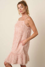 Load image into Gallery viewer, Feather Ruffle Hem Mini Cami Dress For Women – Ruffled Mini Dress, Cami Dress, Flatterting, Feather Detail Dress, Playful Mini Dress, Warm Weather Dress
