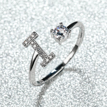 Load image into Gallery viewer, Popular Fashion Silvery AZ Letter Ring Initials Wedding Love Couple Rings Bridesmaid Gift
