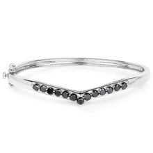 Load image into Gallery viewer, 2.28 Carat Genuine Black Diamond .925 Sterling Silver Bangle
