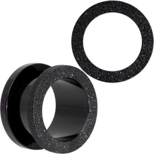 Load image into Gallery viewer, Black PVD Sandblasted Screw Fit Tunnel Plug Set 5mm to 16mm
