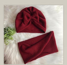 Load image into Gallery viewer, Baby Cotton Hat  Autumn Winter Children Scarf Hat Sets  Bowknot Ear Baby Girl Boy Warm Beanies Cap Neck Warmer Scarf Fleece Balaclava Hood Ski Mask Cold Weather Face Mask Neck Warmer Winter Nose Warmer
